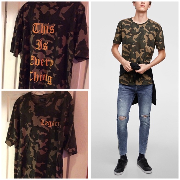 Zara | Shirts | Zara Camo Graphic T 